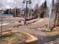 Лыжница Ольга Кучерук тренируется в Сочи